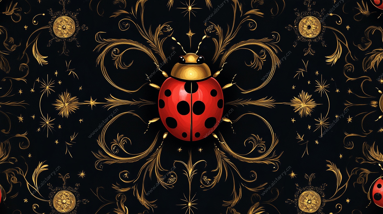 黑金瓢虫华丽图案设计