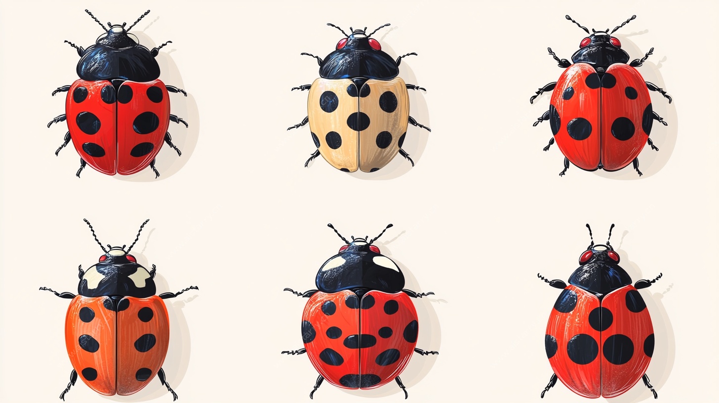 多彩瓢虫插画集合