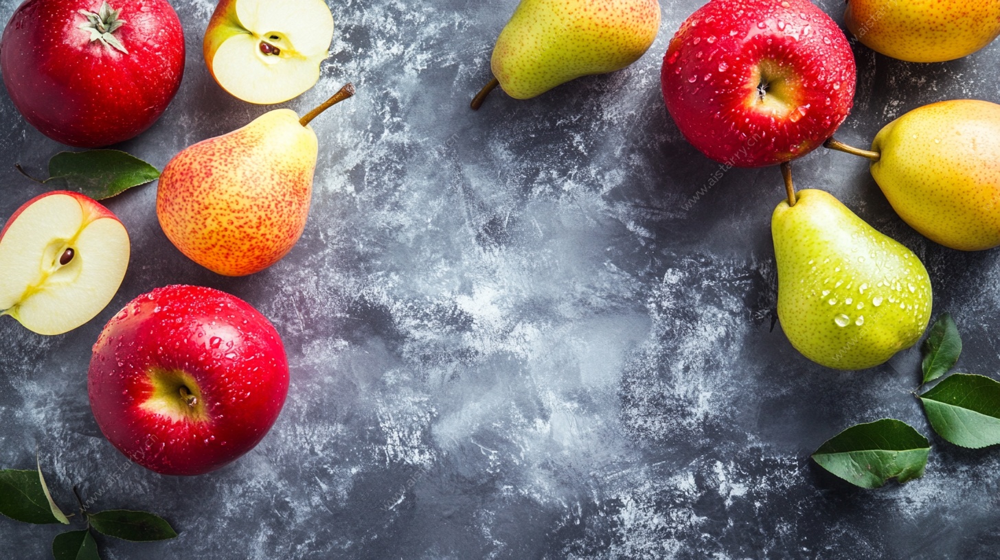 新鲜水果静物摆拍图