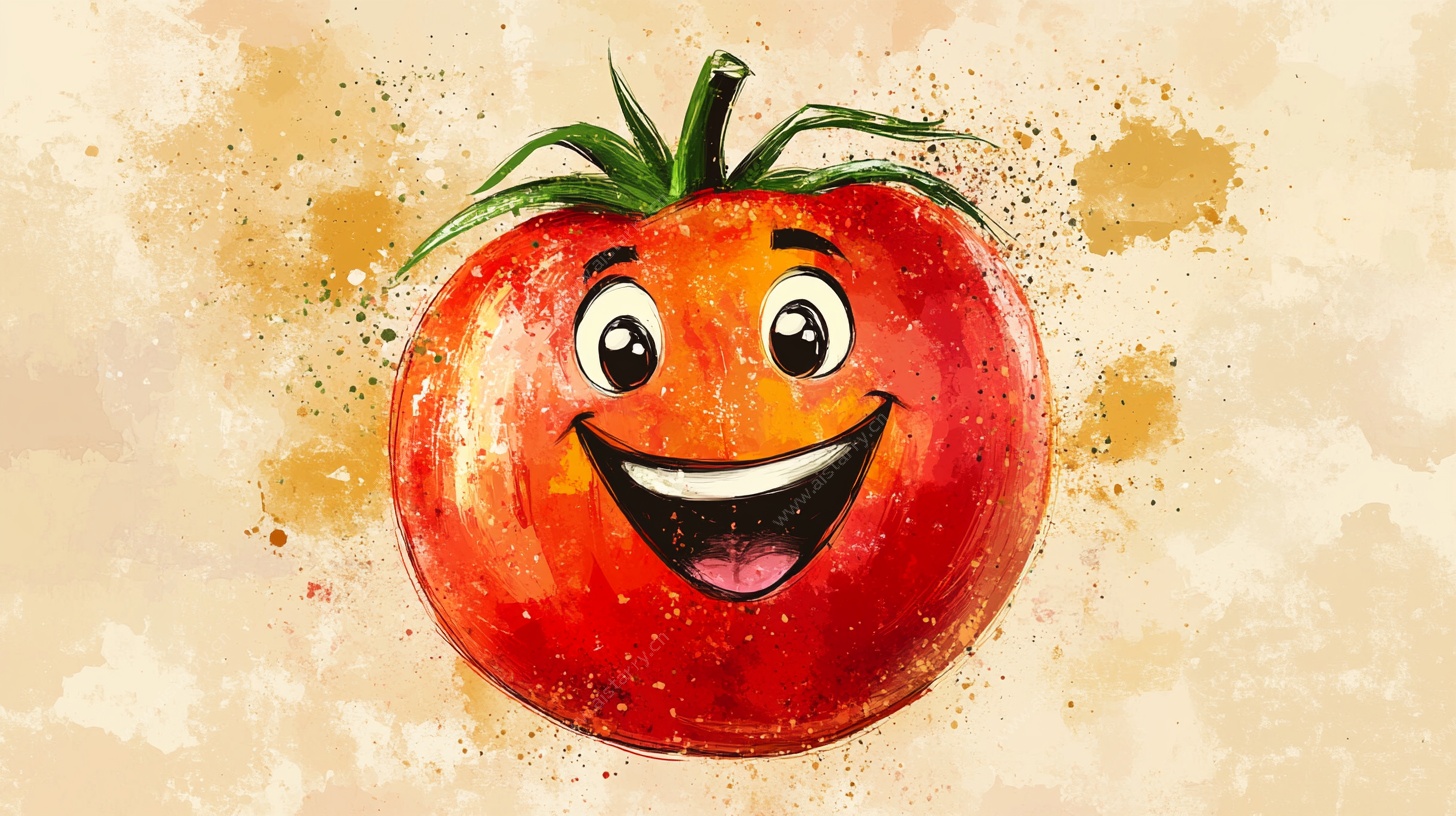 笑脸番茄插画