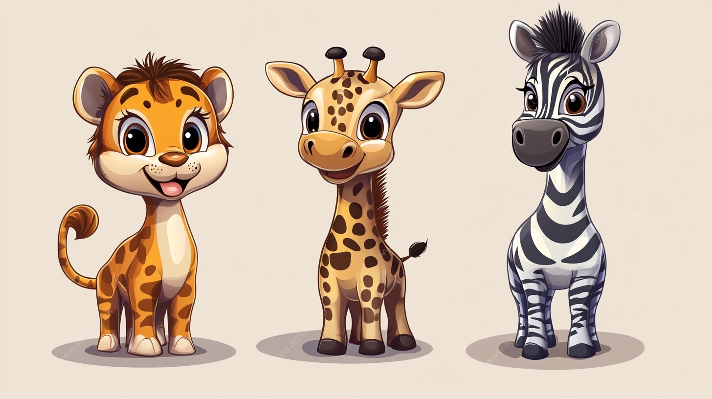 可爱野生动物卡通形象