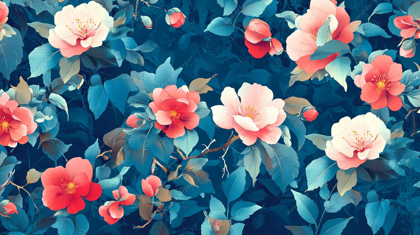 复古花卉图案背景