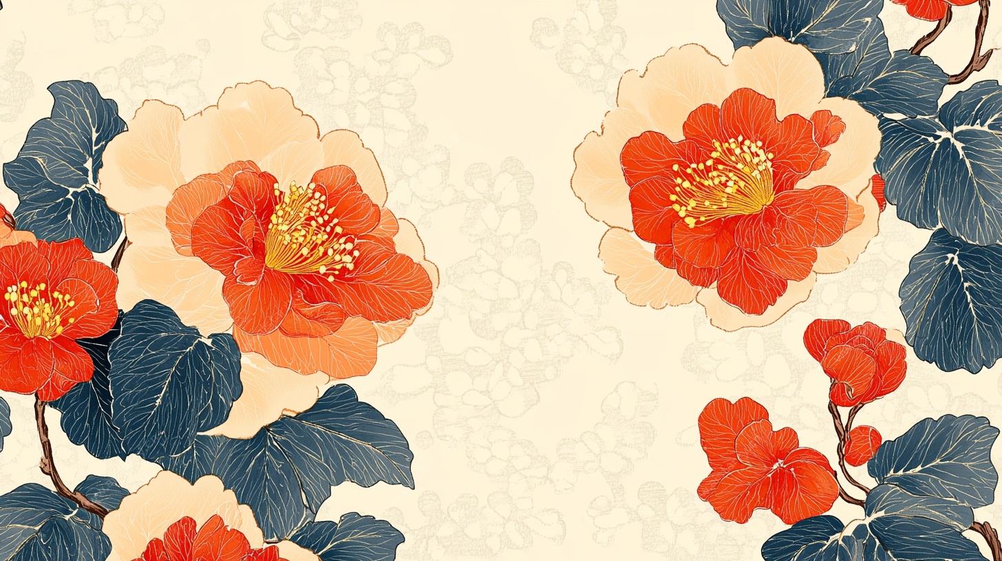 中式花卉图案背景图