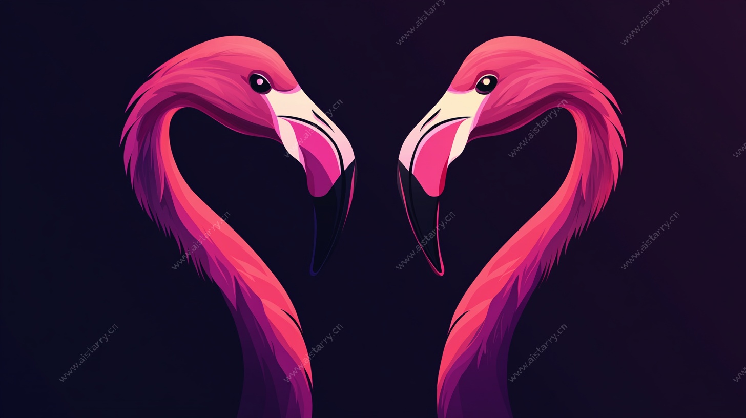 双生火烈鸟的浪漫对视