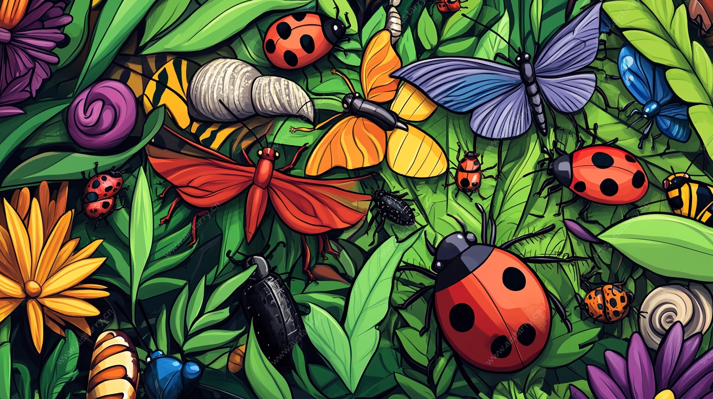 缤纷昆虫的奇幻植物世界