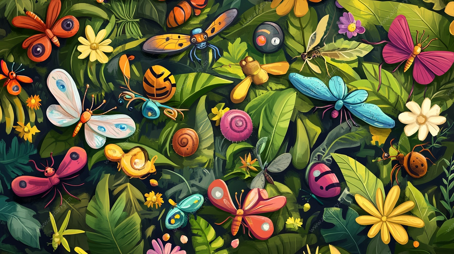 梦幻昆虫花草微观世界