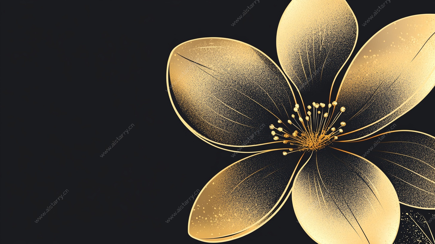 金色花卉艺术插画