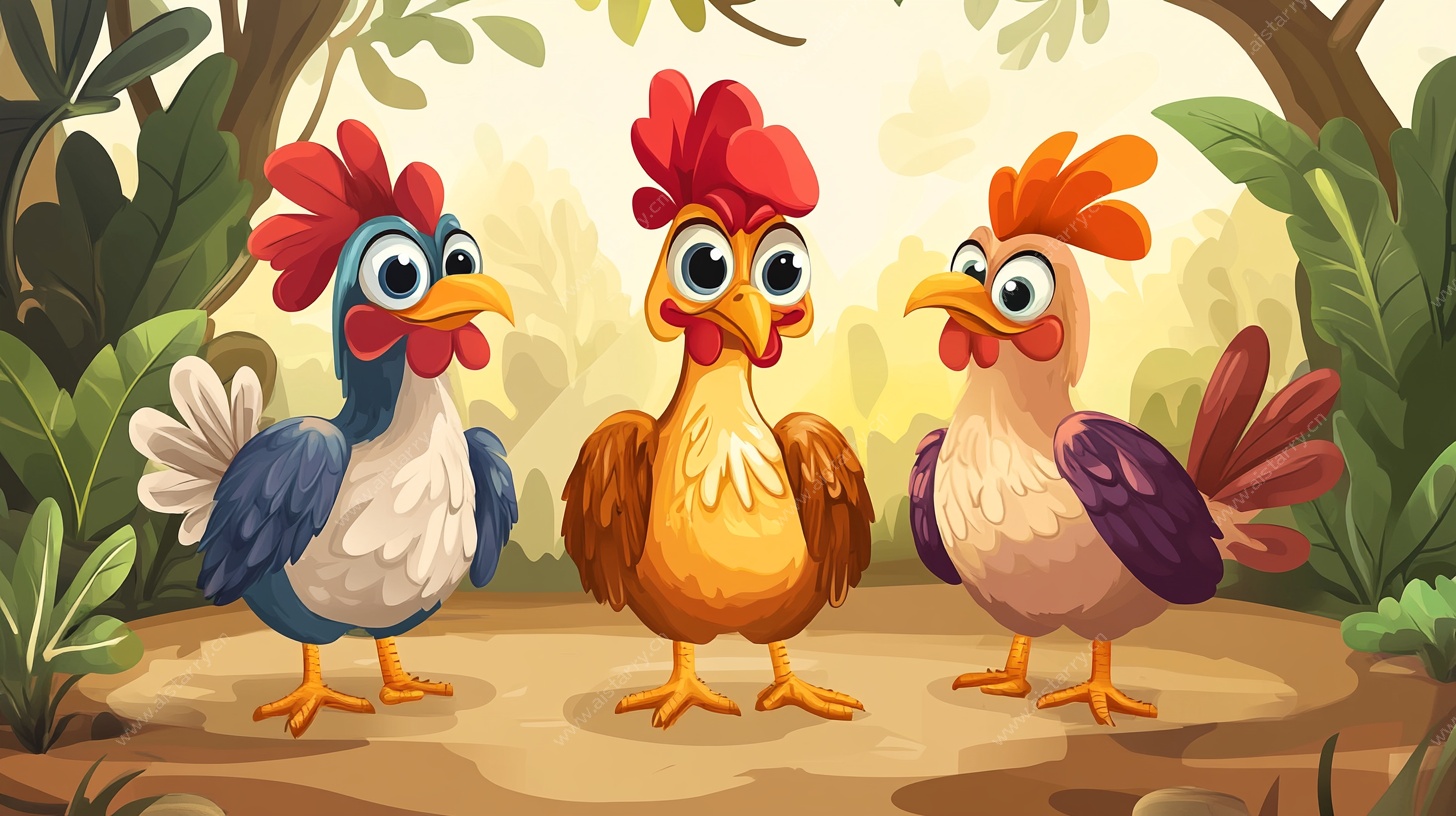 三只萌态小鸡的森林奇遇