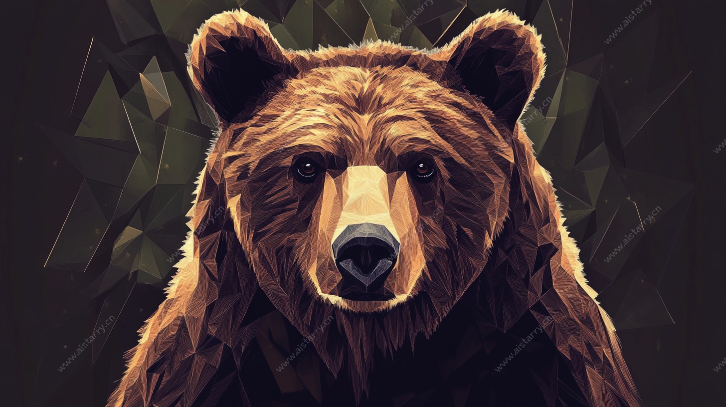 棕熊插画 野性魅力展现