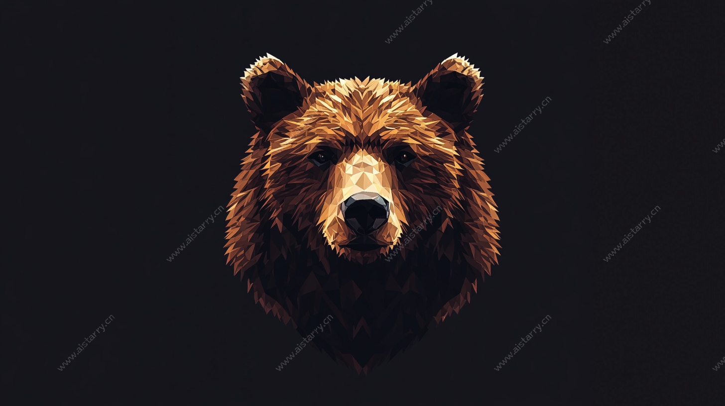 棕熊头部特写艺术图像