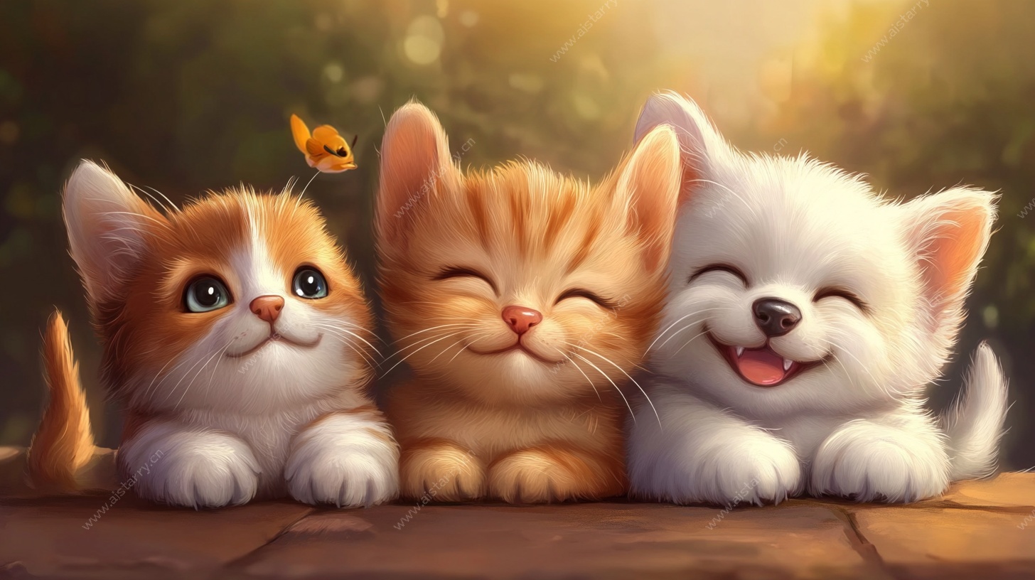 可爱萌宠三小只