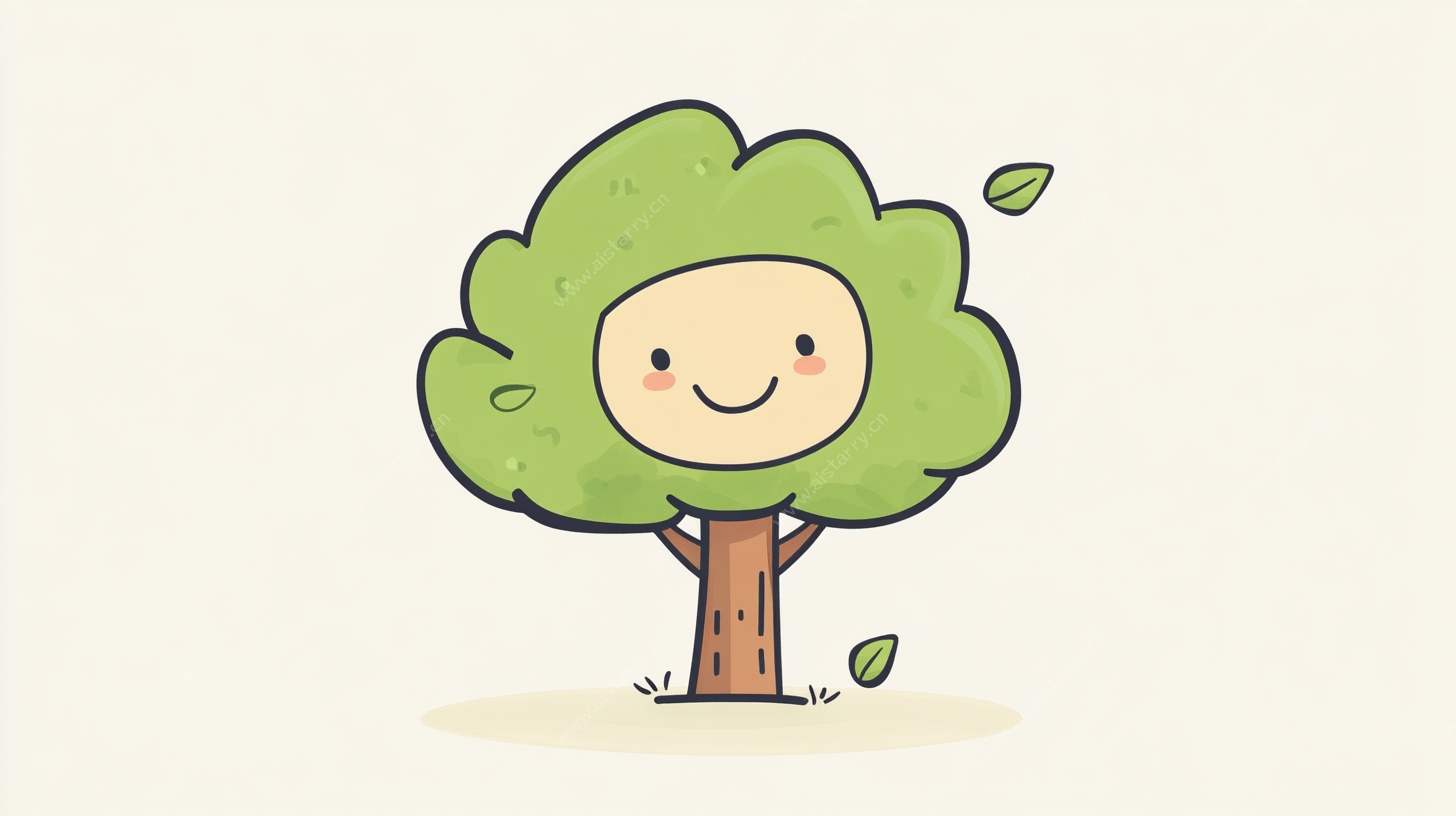 卡通笑脸树形象设计