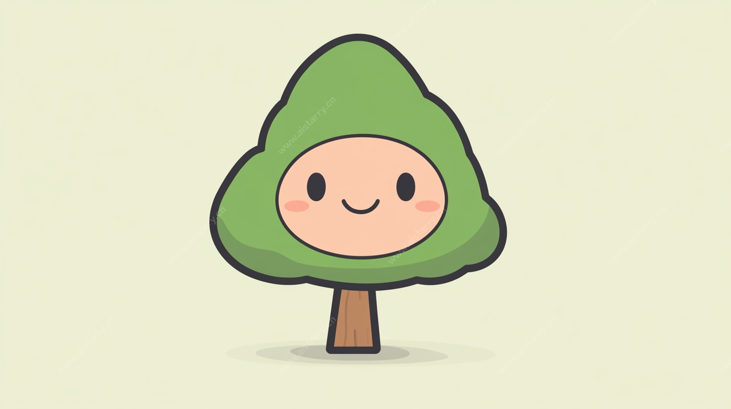 卡通小树形象插画