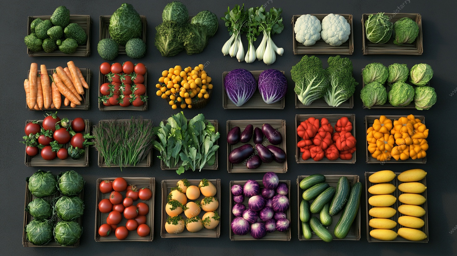 多彩蔬菜陈列图