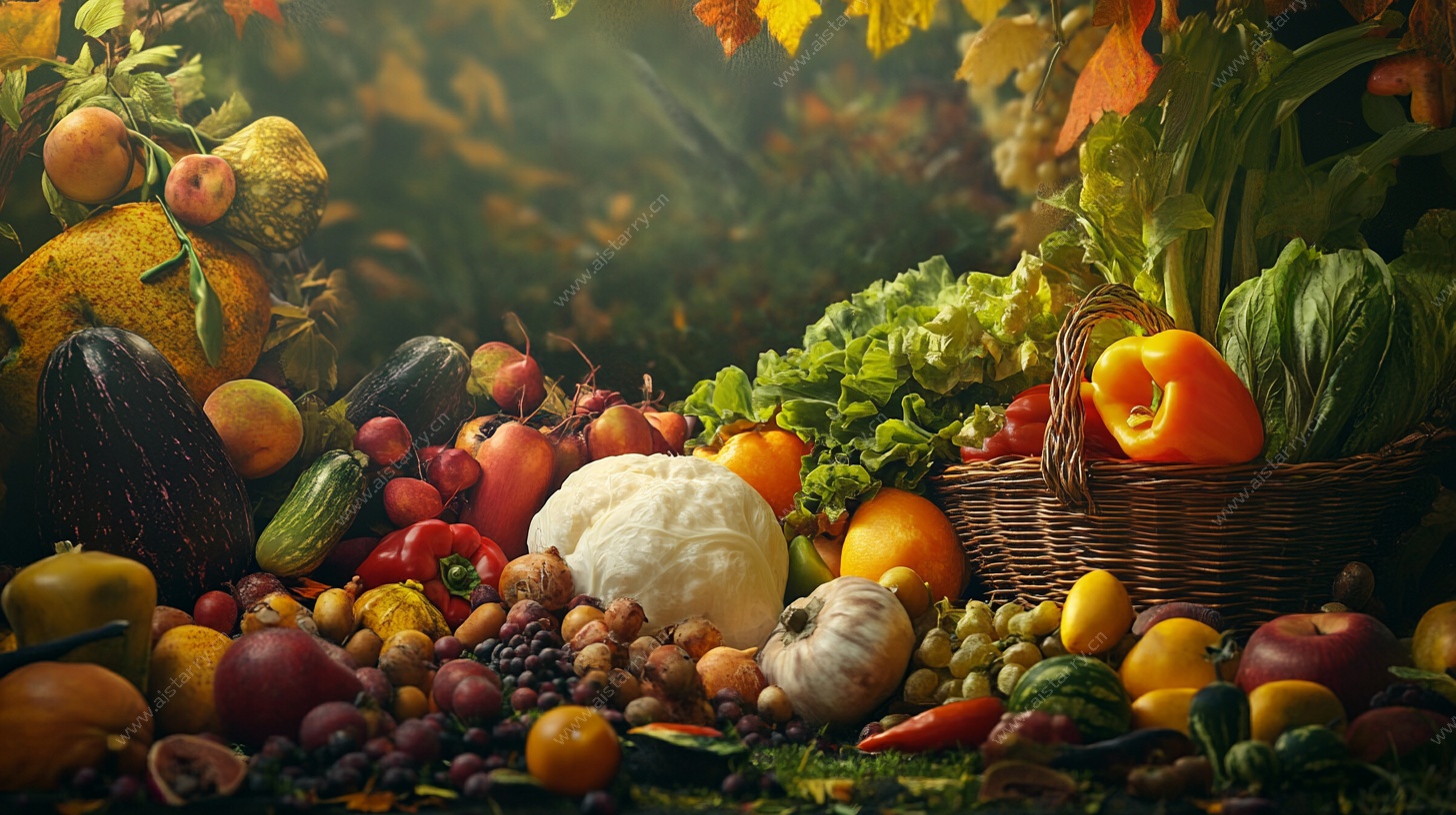 丰收蔬果的奇幻艺术图景