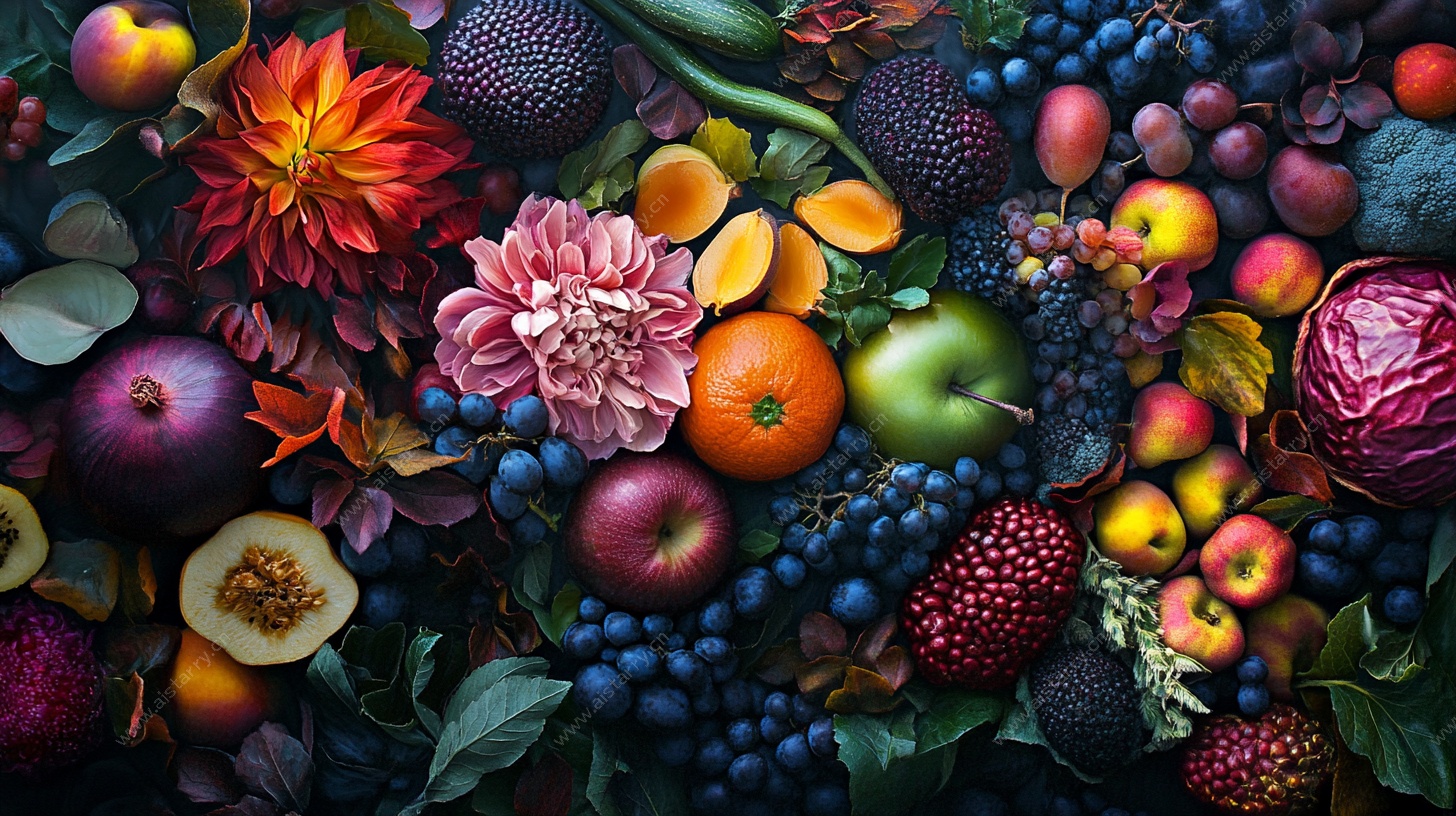 缤纷果蔬花卉艺术组合