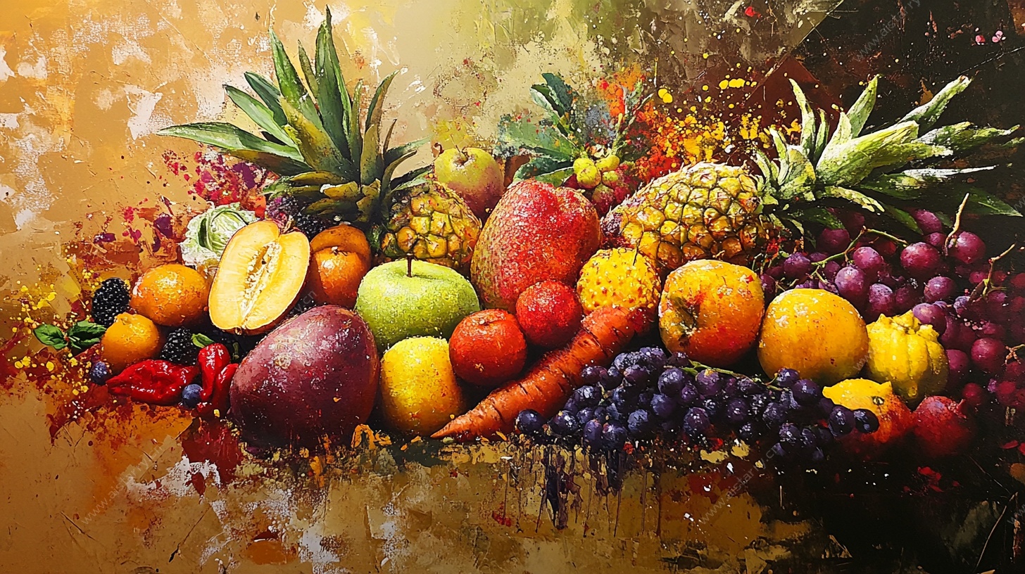 缤纷水果艺术画作