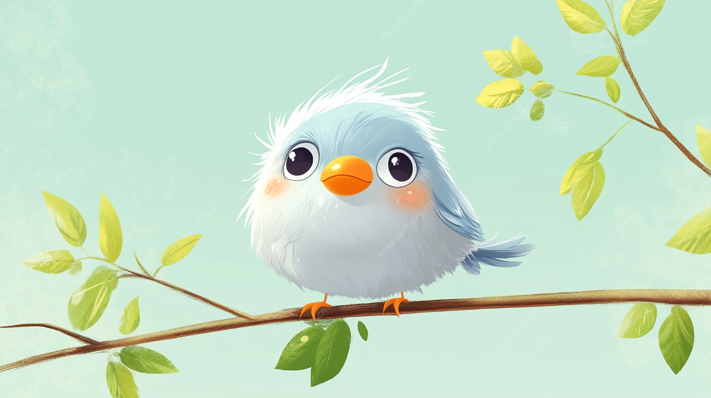 可爱小鸟栖于枝头