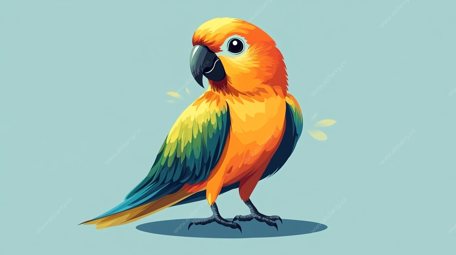 多彩鹦鹉插画
