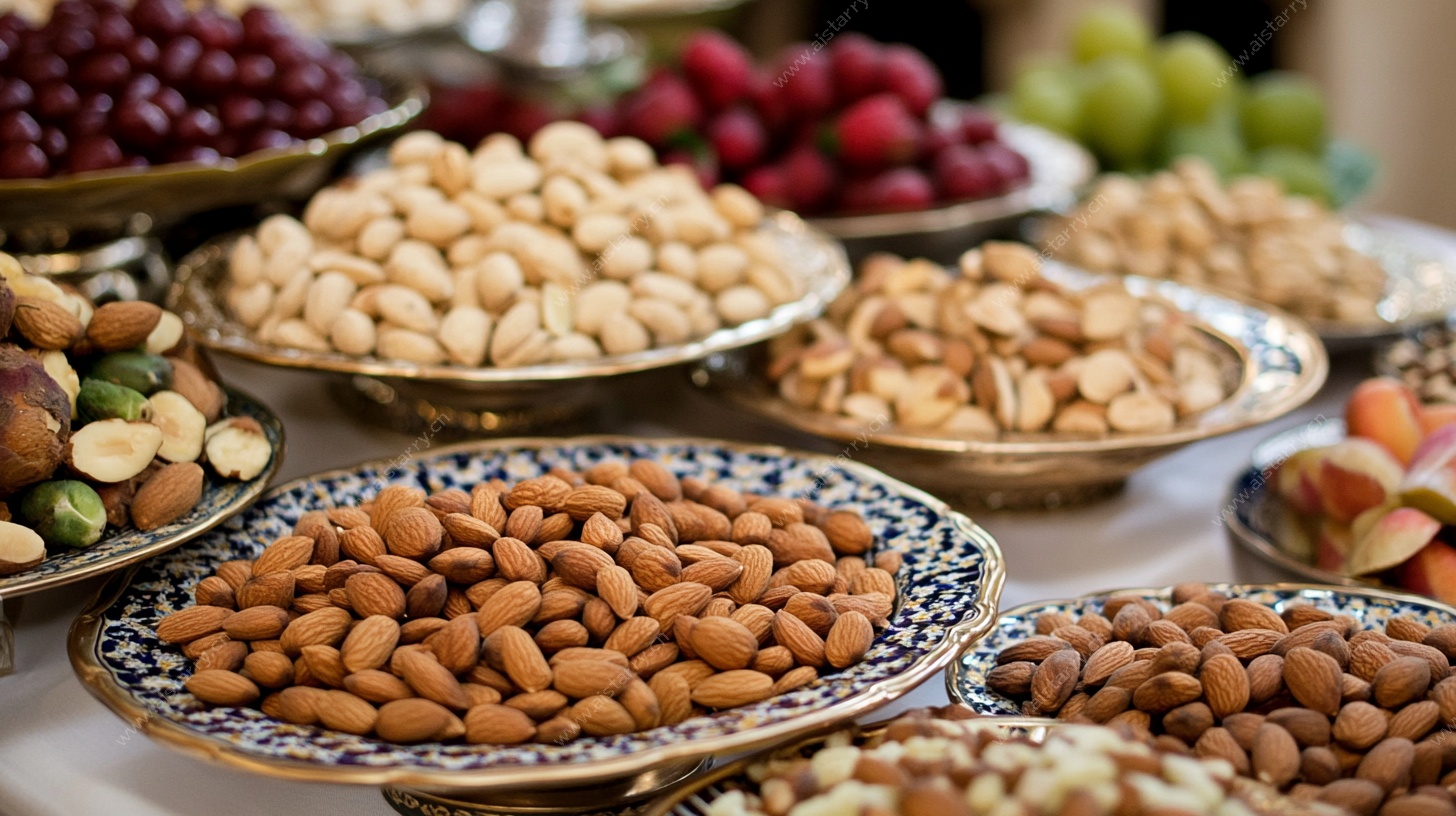 多彩坚果拼盘展示