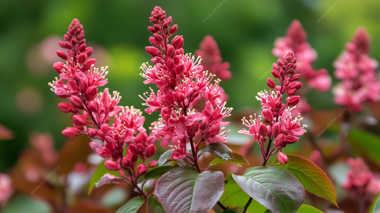 艳丽红穗花绽放生机