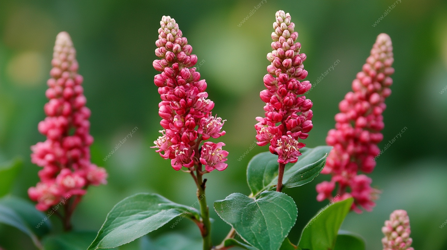 艳丽商陆花特写