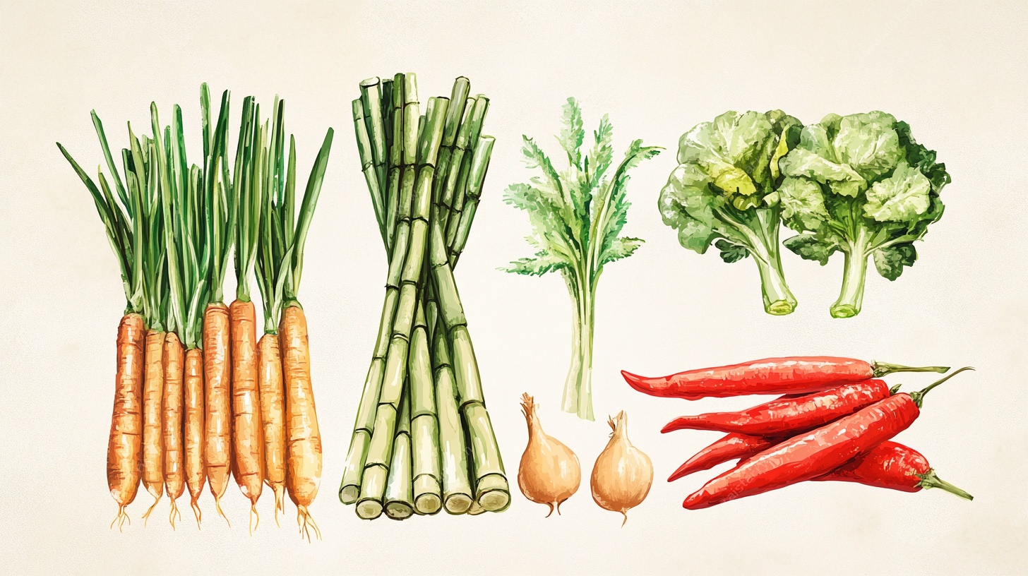 手绘多彩蔬菜组合