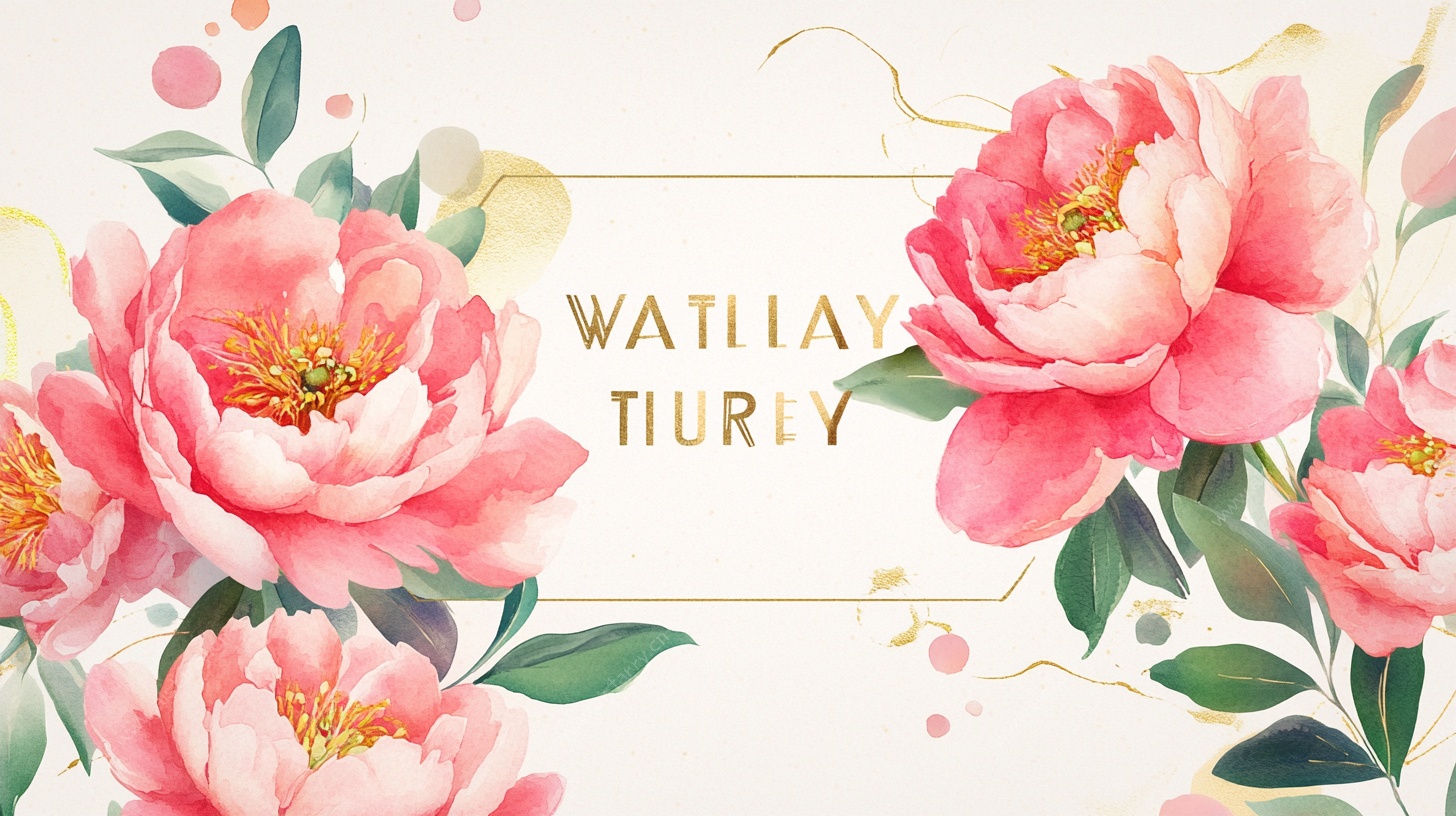 粉色牡丹花卉装饰图案