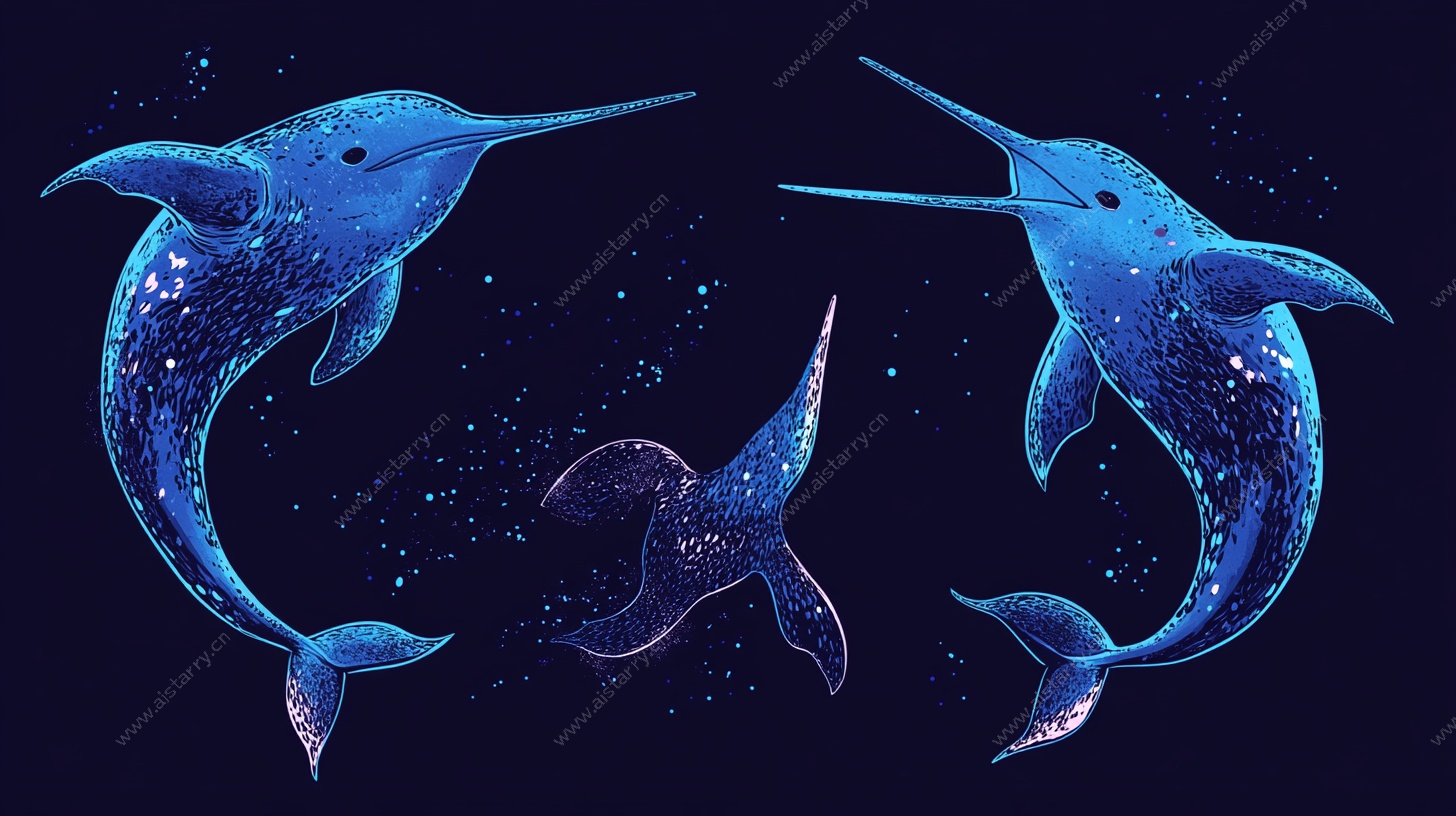梦幻独角鲸插画