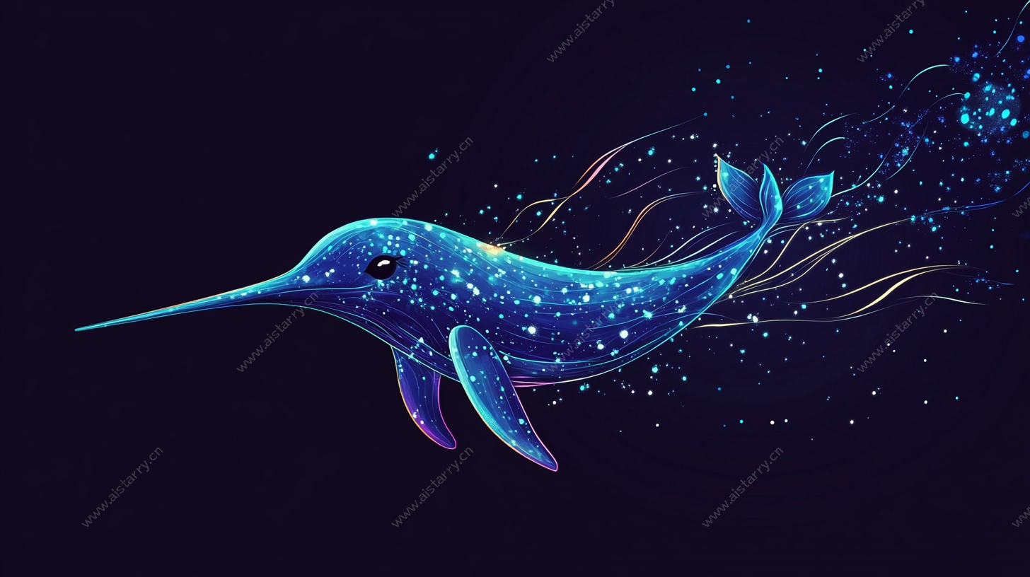 梦幻星空独角鲸插画