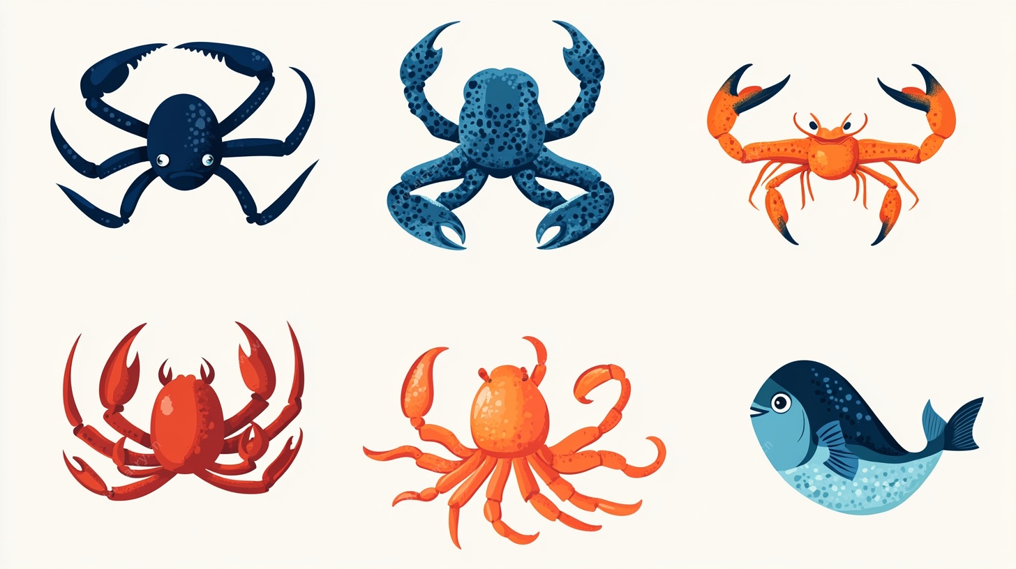 海洋生物可爱插画集合