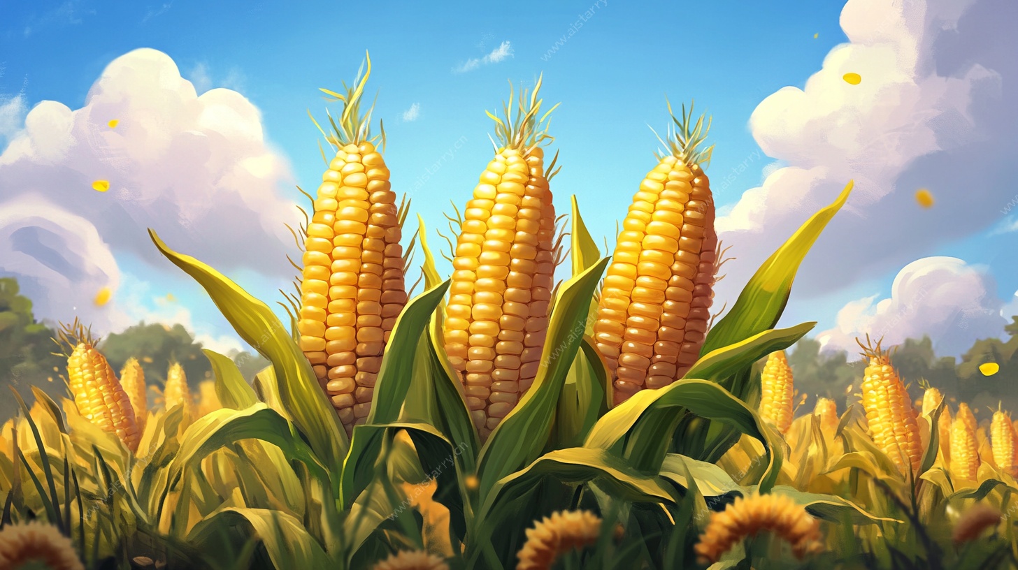 金黄玉米田的田园风光