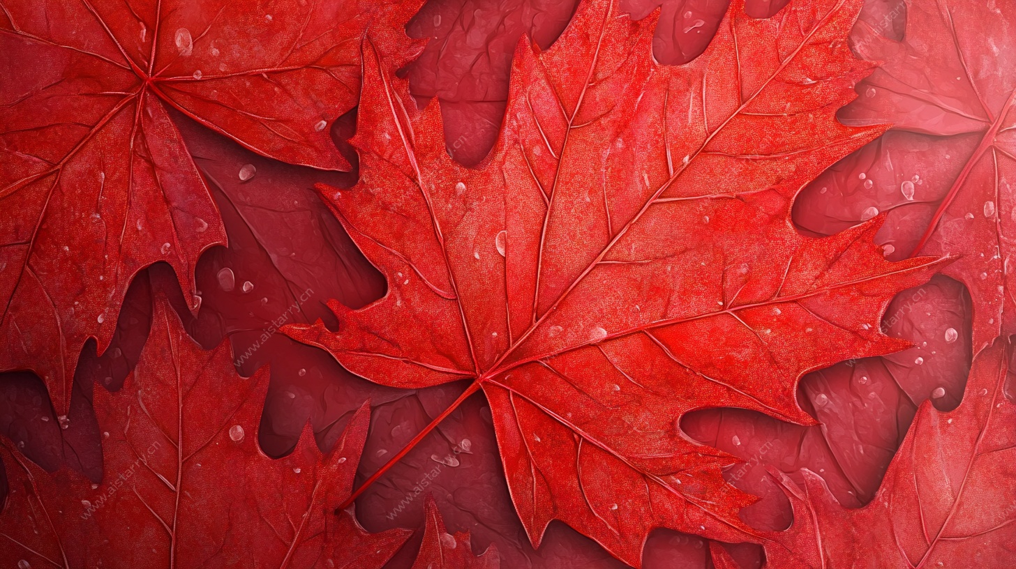 红枫叶特写 自然的艳丽色彩