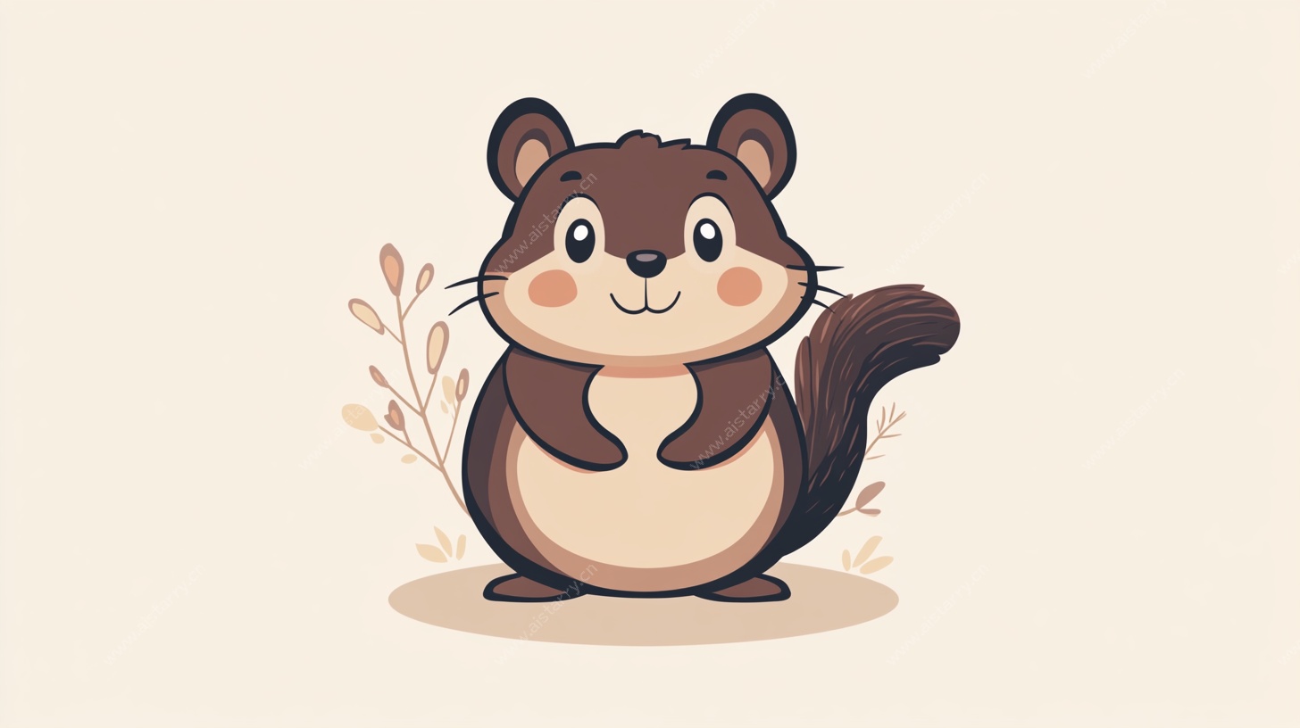 可爱卡通小松鼠插画