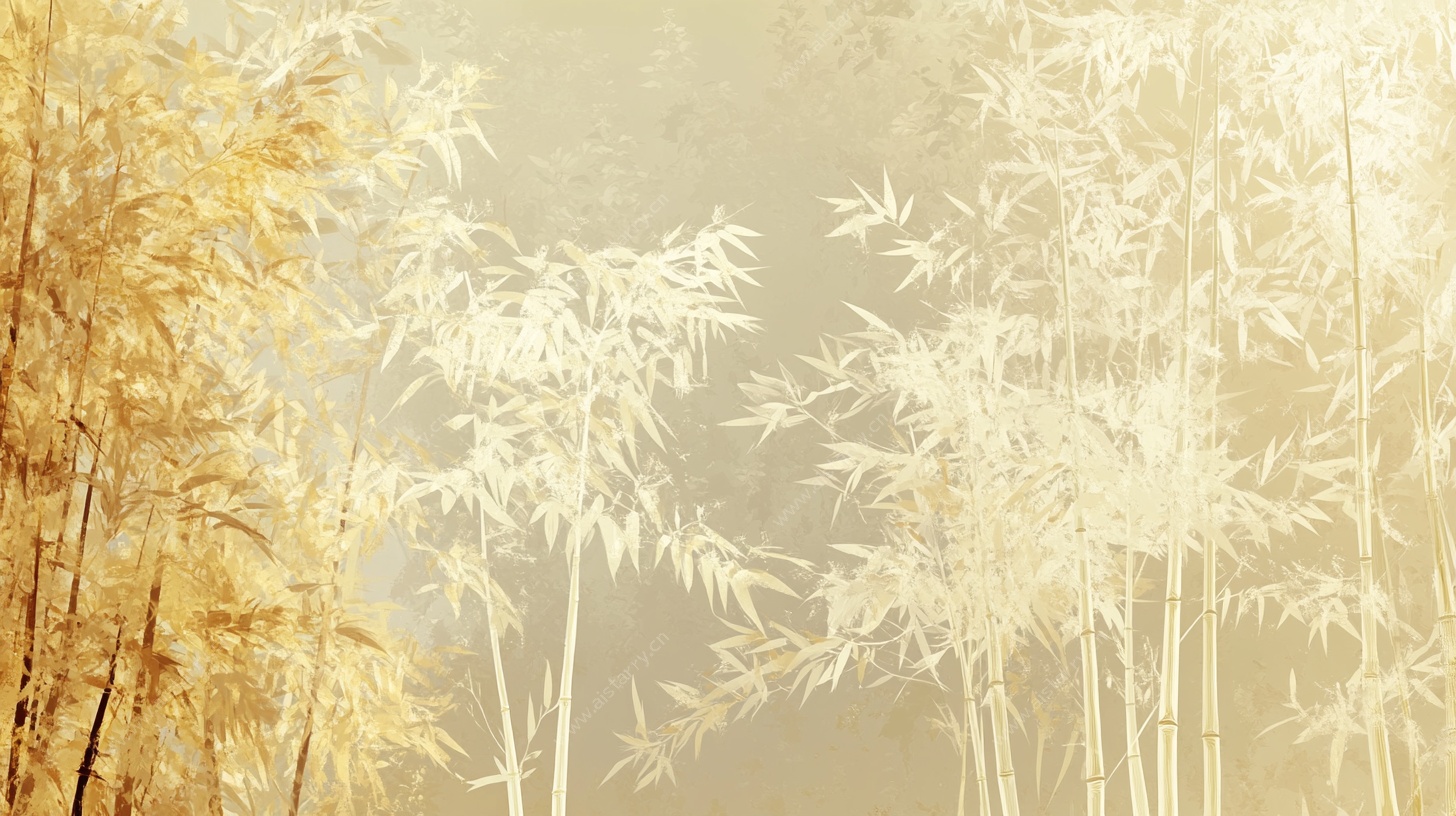 金色竹林光影图