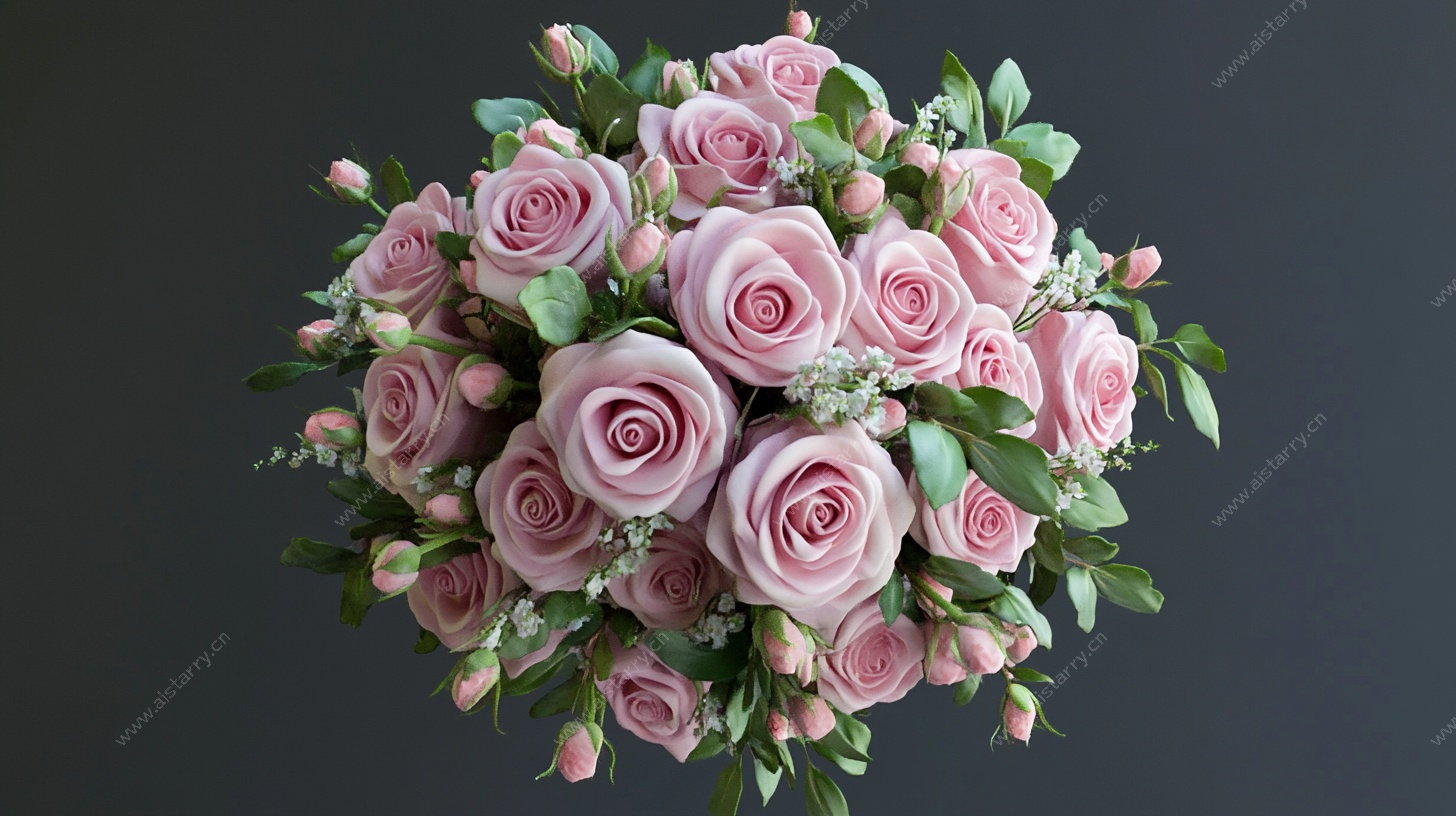 粉色玫瑰精美花束