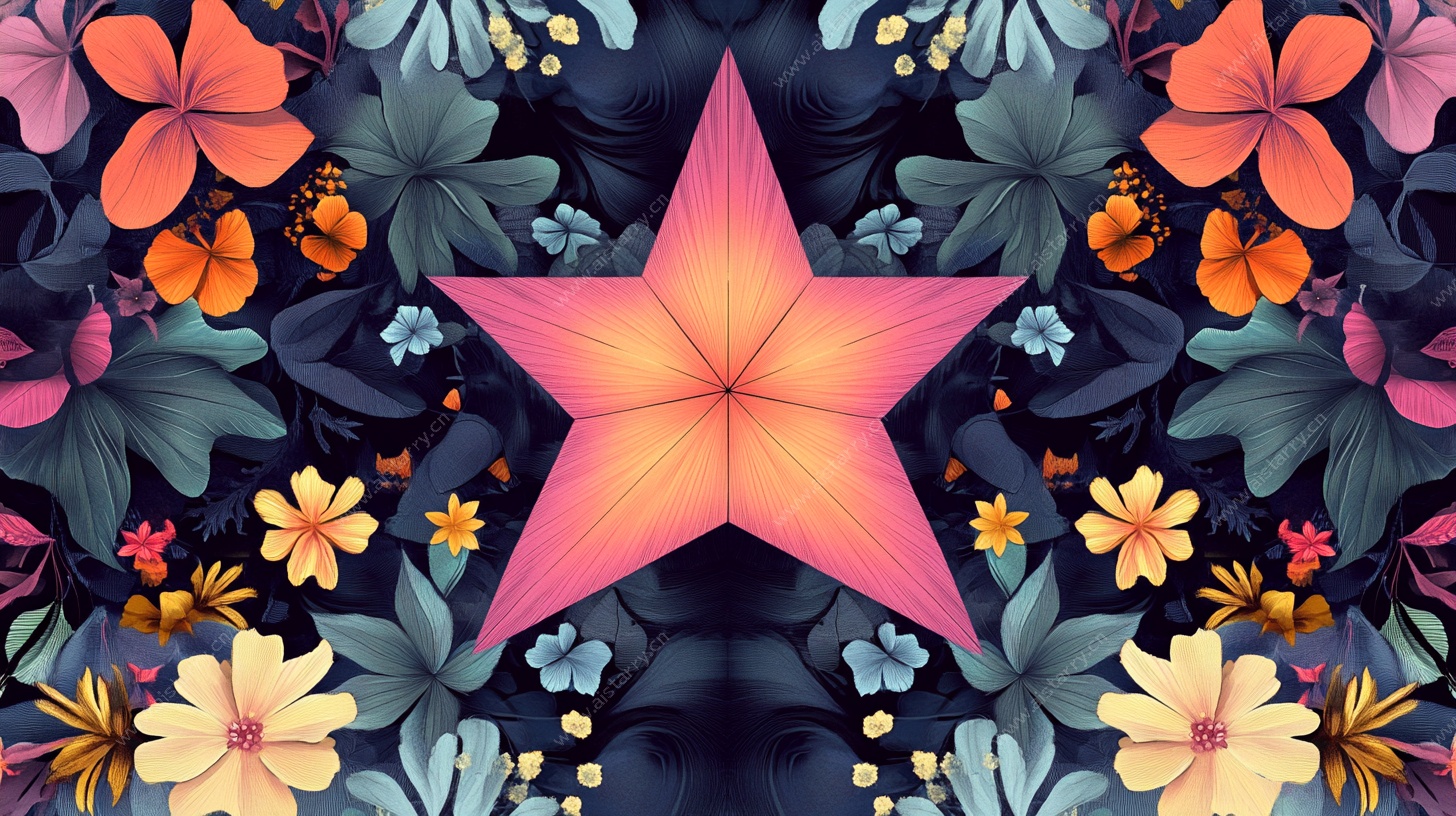 星花交织梦幻图案