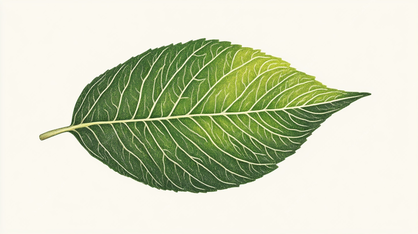 手绘清新绿色单叶片