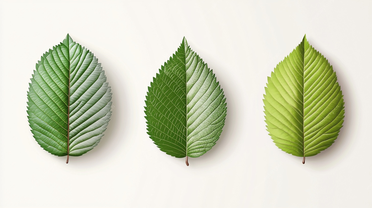 三片绿叶的清新排列