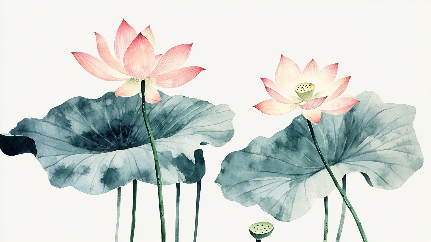 水墨荷花雅致图