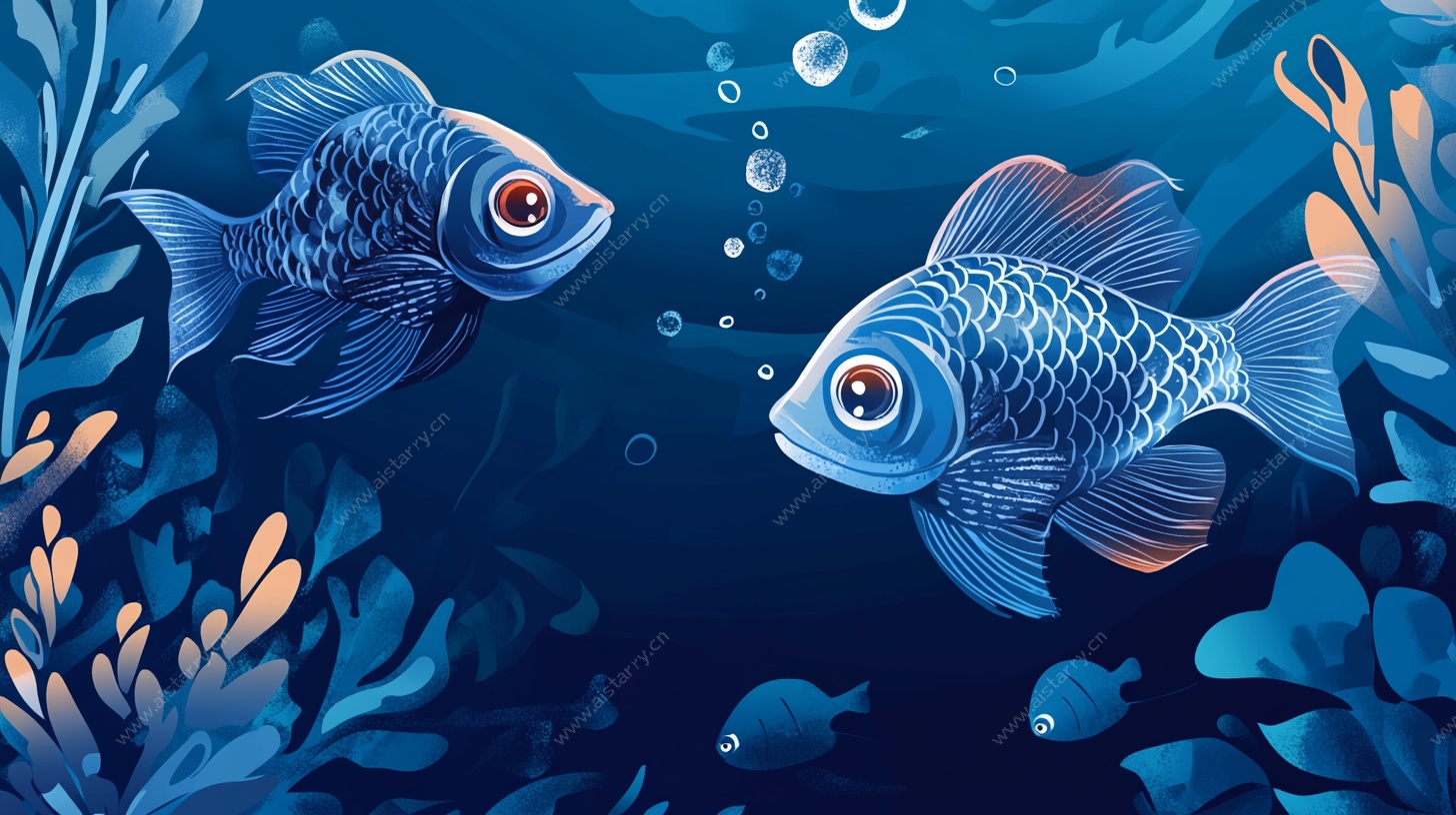 深海双鱼梦幻邂逅图