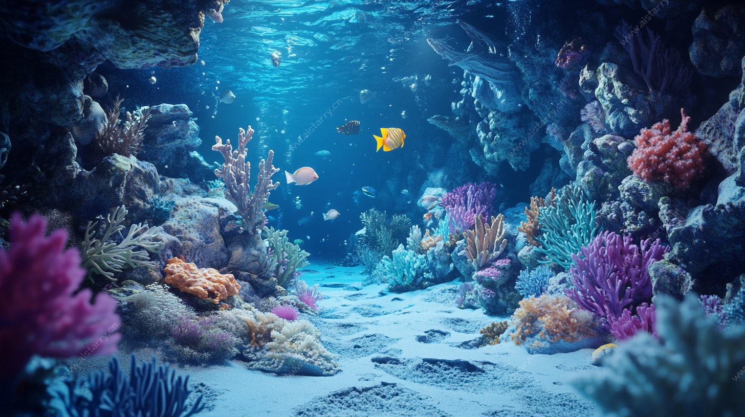 梦幻海底珊瑚礁景观