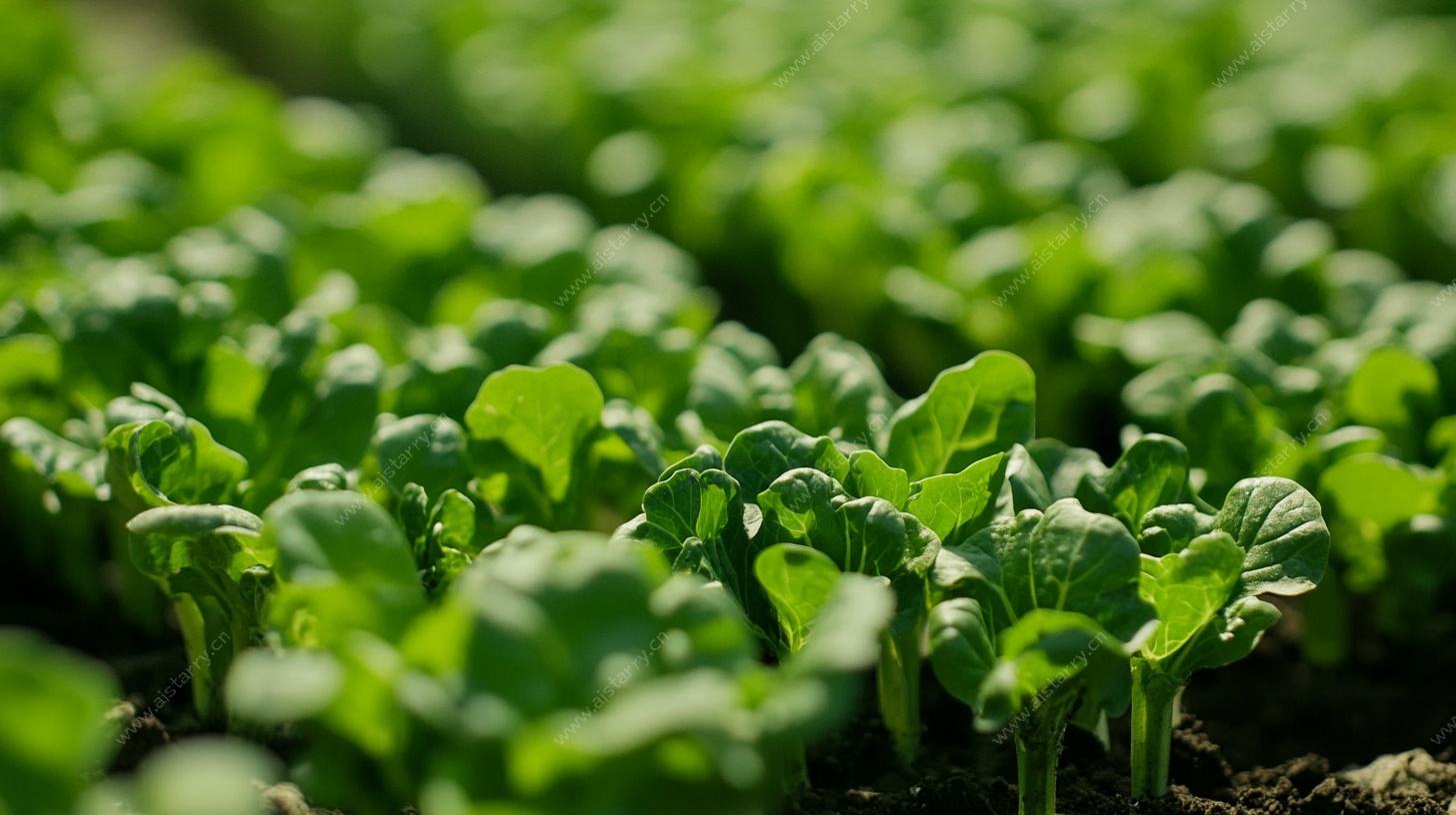 嫩绿青菜苗生机盎然画面