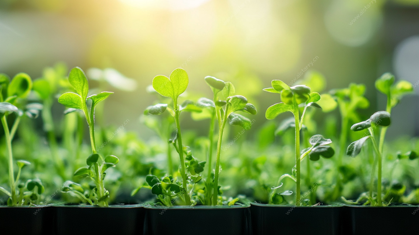 嫩绿幼苗生机蓬勃景象