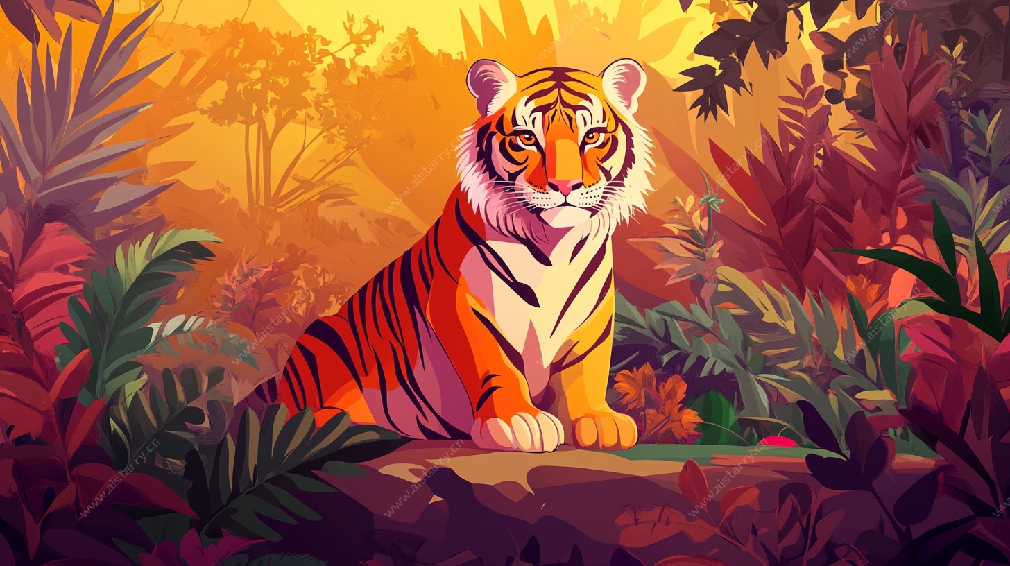 丛林中的威严老虎