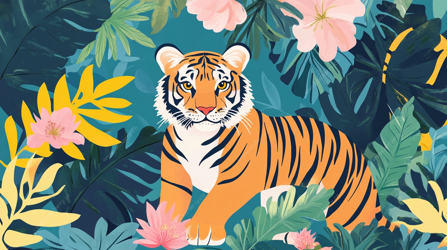 丛林中的斑斓猛虎