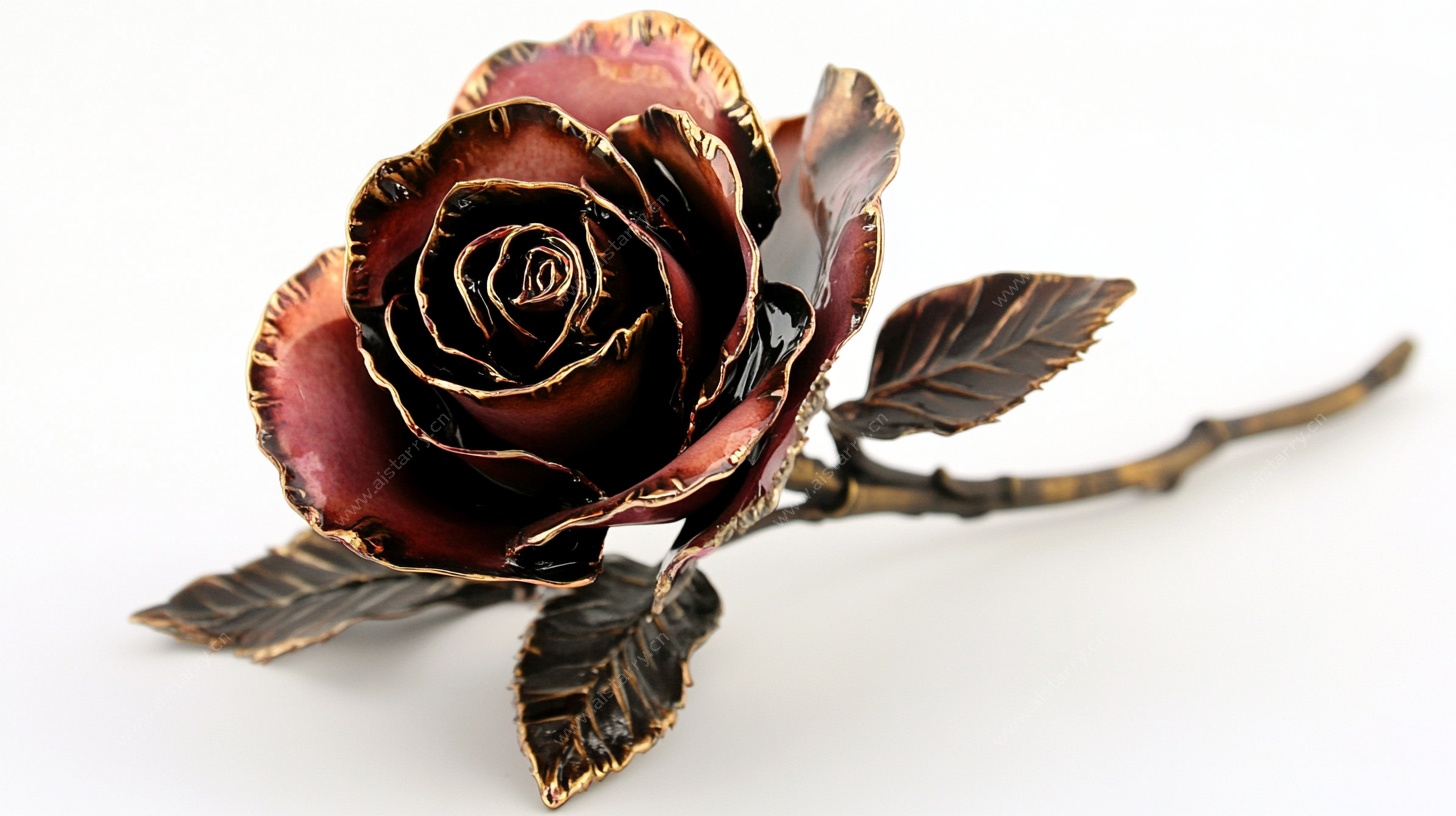 复古铁艺玫瑰花摆件