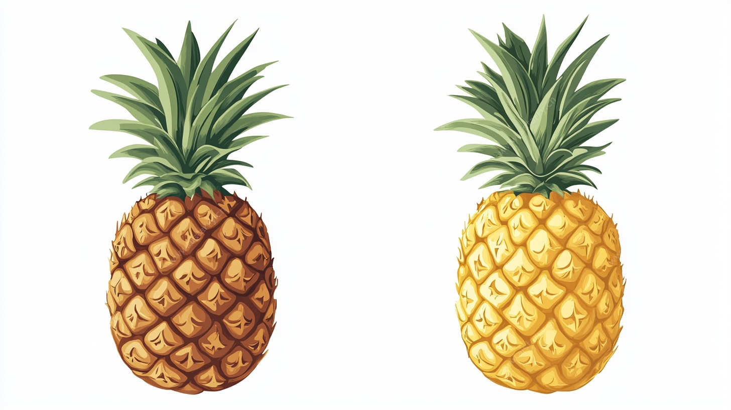 两颗手绘风菠萝插画