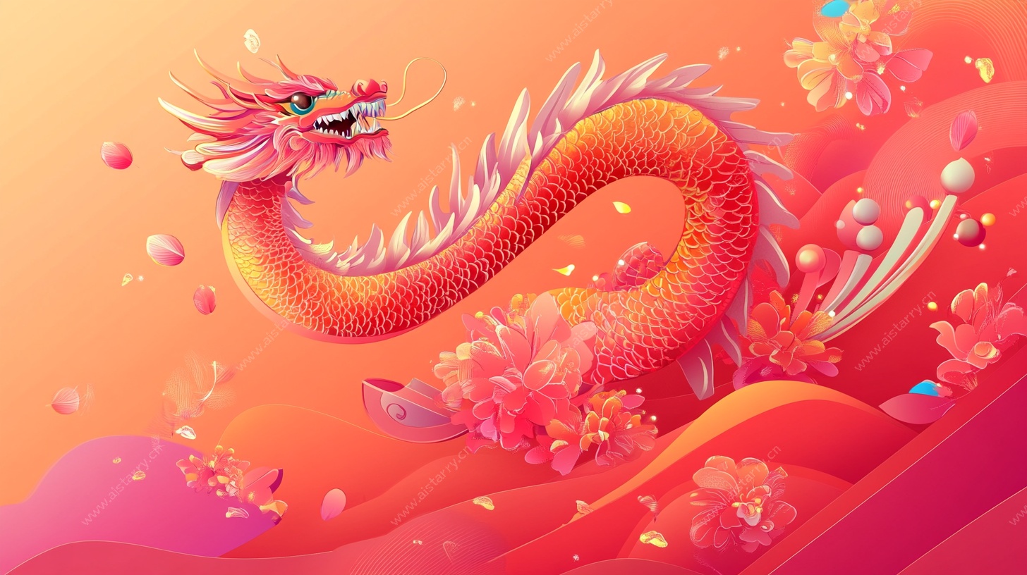 梦幻祥龙贺岁图