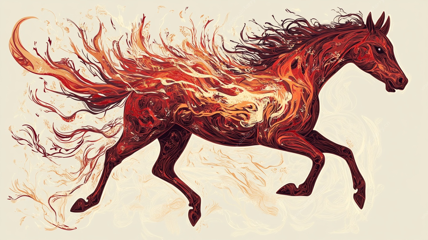火焰骏马奔腾图